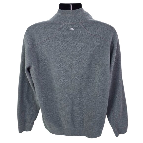 Tommy Bahama Sweater Men's Large Gray Reversible 1/4 Zip Casual Relax Golf Dad - Picture 4 of 6